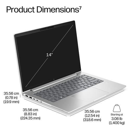 HP EliteBook 6 G2i 35.6 cm (14") Notebook - WUXGA - Intel Core Ultra 5 Series 3 325 - 16 GB - 512 GB SSD - Smart Card Read