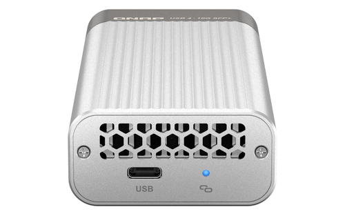 QNAP QNA-UC10G1SF Adaptador Ethernet 10Gigabit para Computador - 10GBase-X - SFP+ - Portátil - USB Tipo C - 10 Gbit/s Taxa