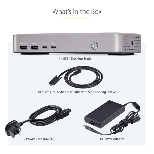 StarTech.com USB4 Docking Station for Tablet, Monitor, Smartphone, Notebook - Charging Capability - 165 W - Space Gray - D