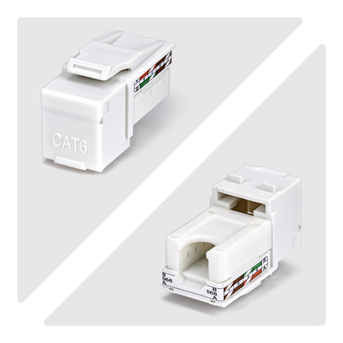 StarTech.com Jack Keystone Cat6, Lot de 24 Prises Ethernet RJ45 Keystone, Prise Murale UTP Cat6, Connecteur à 90° 110 Punc