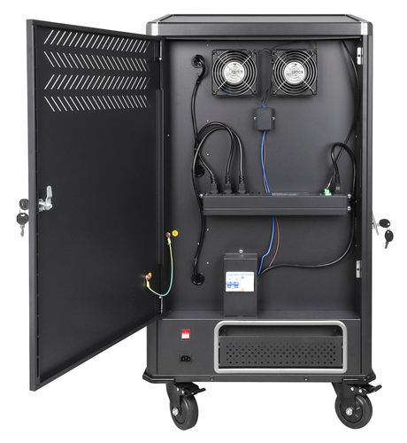 Manhattan Laptop Charging Cart/Trolley via AC Adapter (UK) 30-bay, Install device's AC Adapter (power cables) into unit, S
