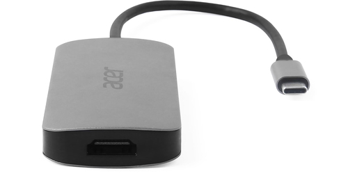 Acer USB-Typ C Docking Station - Ladefunktion - Speicherkartenleser - SD, microSD - Silber - Tragbar - 4K @ 60Hz, 4K - 384