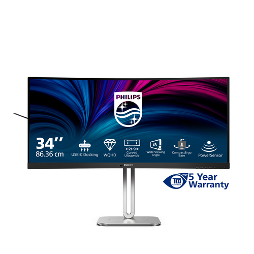 Philips 34B2U5600C 34 Zoll Klasse UW-QHD LCD-Monitor - 86,4 cm (34 Zoll) Viewable - Vertical-Alignment-Technologie (VA) - 