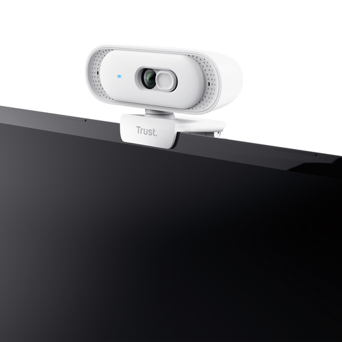Webcam Trust - 30 fps - Blanc - USB 2.0 Type A/USB 2.0 Type C - Vidéo 2560 x 1440 - Focale fixe - 76° Angle - Fixation pou