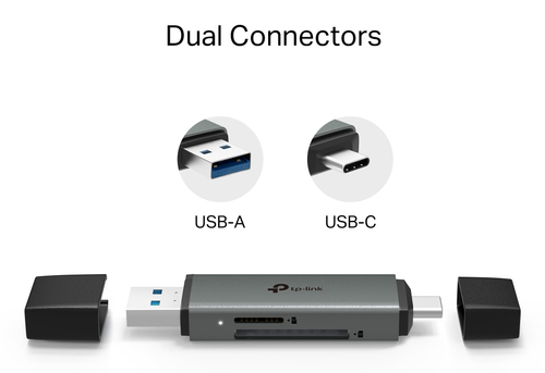 TP-Link UA430D Flash-Laufwerk/Flash-Kartenleser - USB 3.0 Typ C, USB 3.0 Typ A - 1,95 TB Flash-Drive - microSD, SD, SDHC, 