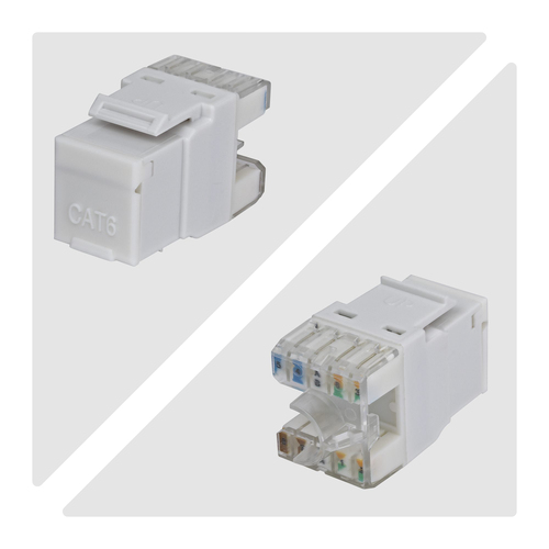 StarTech.com Jack Keystone Cat6, Lot de 24 Prises Ethernet RJ45 Keystone, Prise Murale UTP Cat6, Connecteur à 180° 110 Pun