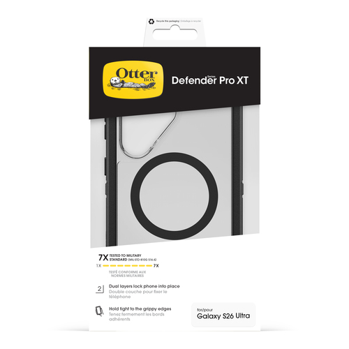 OtterBox Defender Pro XT Clear. Tipo de mala: Capa, Compatibilidade da marca: Samsung, Compatibilidade: Galaxy S26 Ultra, 