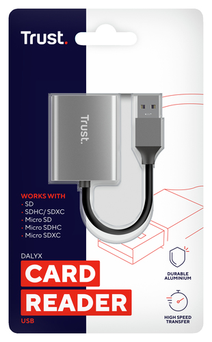 Trust Dalyx Kartenleser - USB 3.2 (Gen. 1) Typ A - Extern - 104 MB/s - SDHC, SDXC, microSD, SD