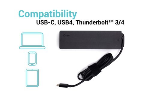 Adaptateur secteur i-tec - 100 W - 1 Pack - Adaptateur universel - Pour Ordinateur Portable, Tablette PC, Smartphone, Disp