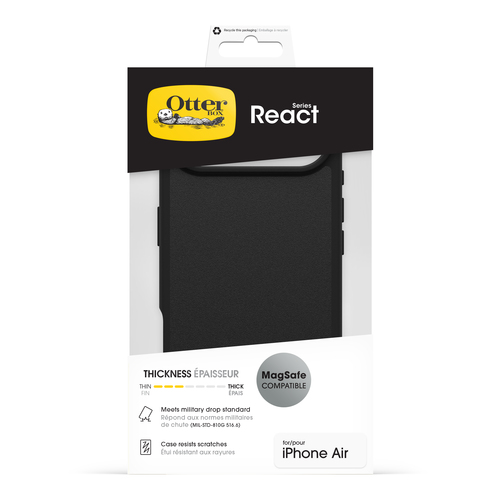 OtterBox React MagSafe. Tipo de mala: Capa, Compatibilidade da marca: Apple, Compatibilidade: iPhone 17 Air, Tamanho máxim