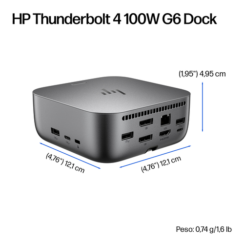 HP Dock Thunderbolt 4 100 W G6. Tecnologia di connessione: Cablato, Interfaccia host: Thunderbolt 4, Fornitura di alimenta