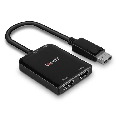 LINDY Signalverteiler - Acrylnitril-Butadien-Styrol (ABS) - Schwarz - 3840 x 2160 - DisplayPort - 2 x HDMI Aus - USB