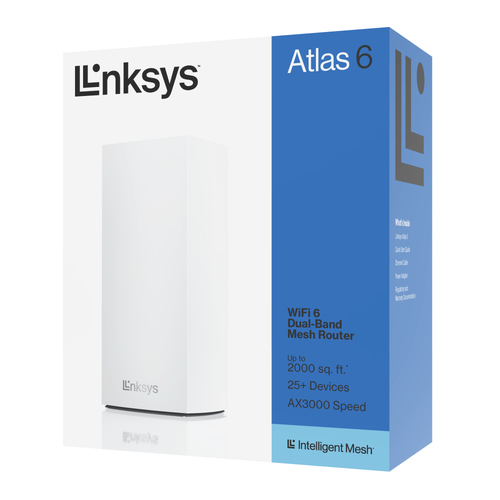 Linksys Atlas 6 MX2001 Wi-Fi 6 IEEE 802.11ax Ethernet Wireless Router - Dual Band - 2.40 GHz ISM Band - 5 GHz UNII Band - 