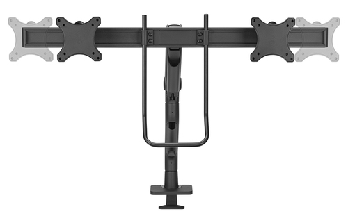 Neomounts NEXT One Mounting Arm for Monitor, Display - Black - Height Adjustable - 2 Display(s) Supported - 43.2 cm to 68.
