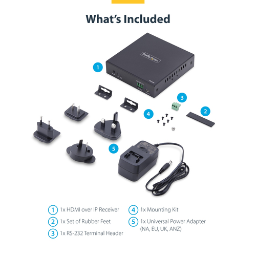 StarTech.com HDMI Receiver Over IP Network for the IH2006 Product Series, 4K 60Hz, AVoIP, Driverless, Receiver Only - Exte