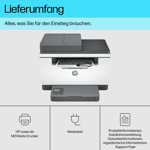 HP LaserJet M234sdw Kabellos - Laser-Multifunktionsdrucker - Monochrom - Kopierer/Drucker/Scanner - 30 ppm Monodruck - 600