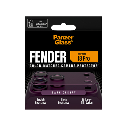 PANZERGLASS CAMERA PROTECTOR FENDER IP 18 PRO DARK CHERRY