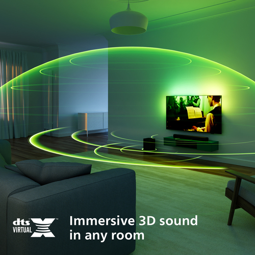 Sound Bar Speaker Philips TAB5309 2.1 Bluetooth - 120 W RMS - Grigio scuro - Parato montabile - 150 Hz a 20 kHz - Dolby Di