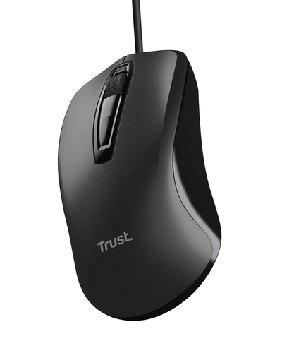 Trust Maus - USB 2.0 Typ A - Optisch - 3 Taste(n) - Schwarz - Kabel - 1200 dpi Auflösung - Scroll-Rad - Symmetrisch