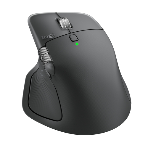 Logitech MX Master 4 Mouse - Bluetooth/Radio Frequency - USB Type C, USB Type A - Darkfield - 8 Button(s) - Graphite - Wir
