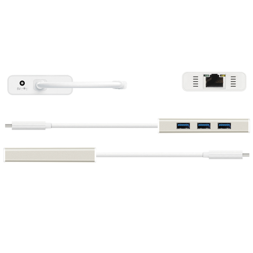 j5create USB/Ethernet-Hub - USB 3.0 Typ C - 640 MB/s - 3 Total USB Port(s) - 3 USB 3.0 Port(s)1 Netzwerk (RJ-45) Anschluss