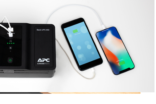 APC Back-UPS BE850G2-GR - USV 8x Schuko, 850VA, 2 USB-Ladegeräte, 1 USB-Datenanschluss. USV-Topologie: Standby (Offline), 