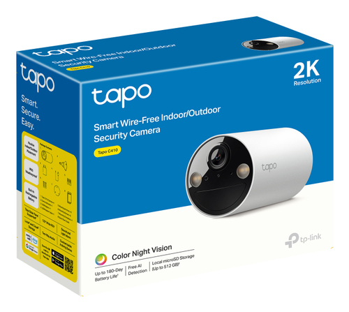 Tapo Smart Tapo C410 3 Megapixel Indoor/Outdoor 2K Network Camera - Colour - 9.14 m Infrared/Color Night Vision - H.264 - 