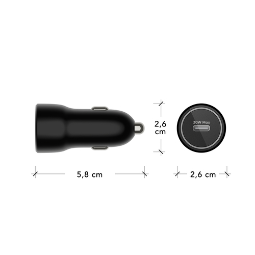 dbramante1928 ApS 30 W Auto Adapter - Universal Adapter - 1 USB Type-C - For Smartphone, Notebook, MacBook, iPhone, Ultrab