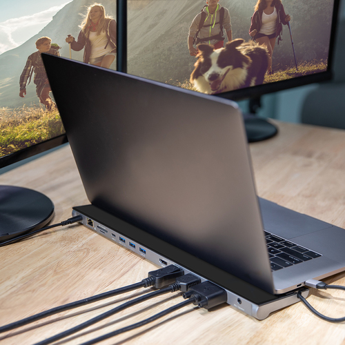USB-C TRIPLE DISPLAY DOCKING STATION WITH 100W PD ADAPTER - E