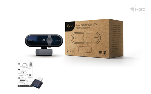 i-tec SOLOMON 100 1080p Webcam. Megapixel (approx.): 2 MP, Maximum video resolution: 1920 x 1080 pixels, Camera HD type: F