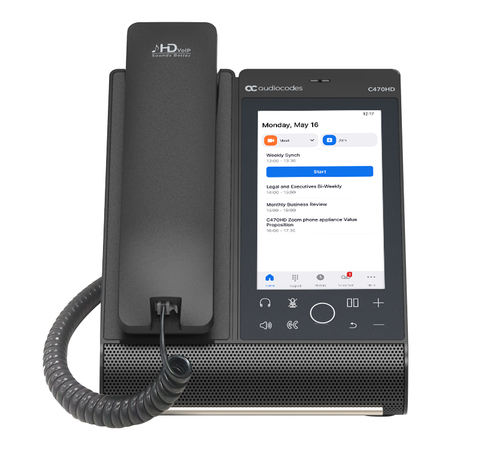Teams C470HD Total Touch IP-Phone PoE GbE black with integrated BT and Dual Band Wi-Fi
2 Ethernet 10/100/1000 ports, 720x1