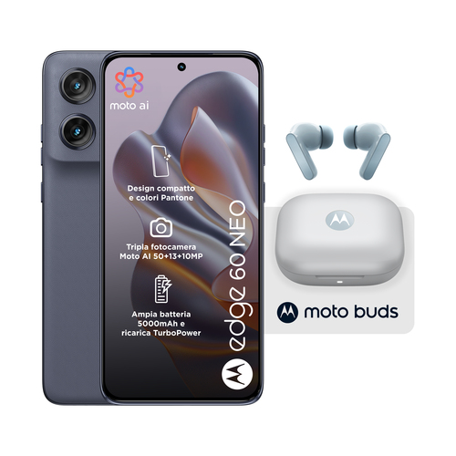 Motorola edge 60 Neo 8/256 Grisaille + Moto Buds, 16,1 cm (6.36"), 8 GB, 256 GB, 50 MP, Android 15, Grigio