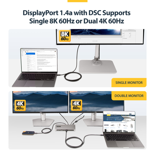 StarTech.com 2 m Aktives Thunderbolt 4 Kabel, 40 Gbit/s, 100W PD, 8K Display Kabel, kompatibel mit USB4, Thunderbolt 3, US