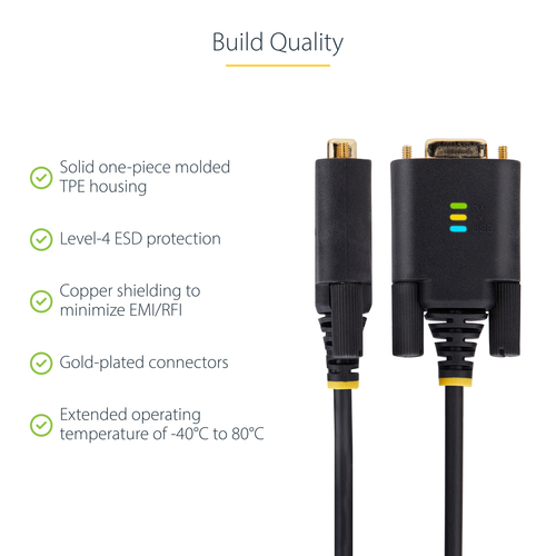 StarTech.com 1P10FFC-USB-SERIAL. Produktfarbe: Schwarz, Kabellänge: 3 m, Anschluss 1: USB Typ-A. Verpackungsbreite: 220 mm