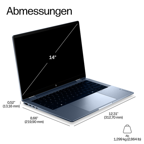 HP EliteBook X Flip G2i 35,6 cm (14 Zoll) Touchscreen Umrüstbar Copilot+ PC 2 in 1 Notebook - 5G - WUXGA - Intel Core Ultr