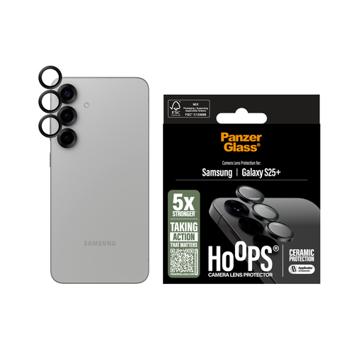 PanzerGlass Hoops Camera Lens Protector - Transparent - Ceramic Glass, Aluminium