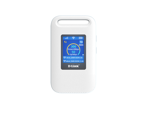 D-Link DWR-933W. Device type: Cellular network modem/router, Market positioning: Portable, LED indicators: Battery level, 
