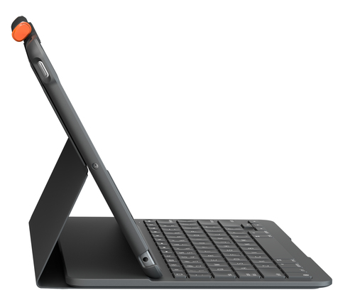 Logitech Slim Folio Keyboard/Cover Case (Folio) for 25.9 cm (10.2") Apple iPad (7th Generation) Tablet - Graphite - Bump R