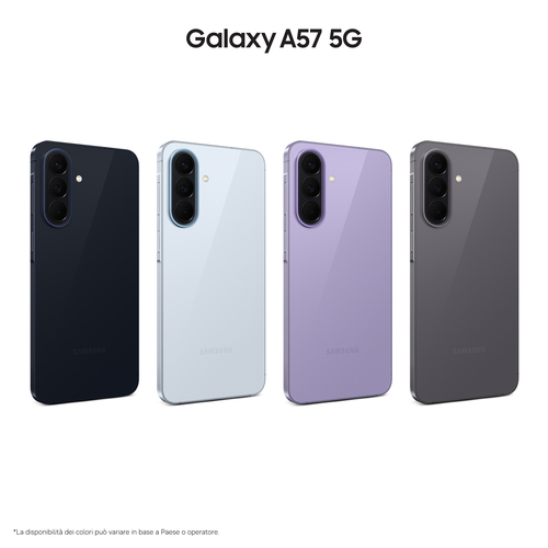 Samsung Galaxy A57 5G . Dimensioni diagonale schermo: 17 cm (6.7"), Risoluzione del display: 1080 x 2340 Pixel. Famiglia p