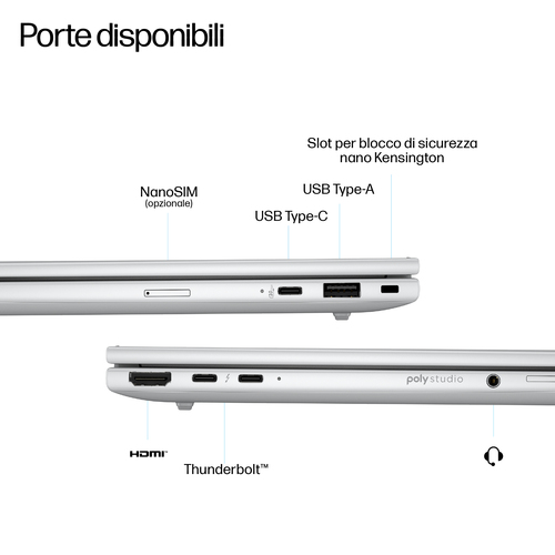 Computer portatile - HP EliteBook 8 G1i 35,6 cm (14") Copilot+ PC - WUXGA - Intel Core Ultra 7 258V - 32 GB - 1 TB SSD - A