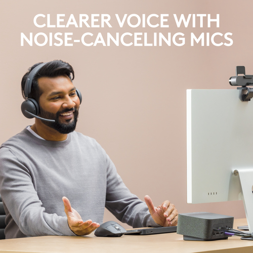 Logitech Zone Wireless 2 Wireless Over-the-head, On-ear Stereo Headset - Graphite - Microsoft Teams Certification - Google