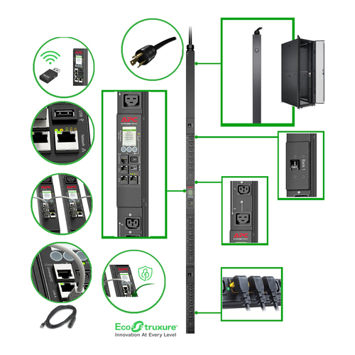 APC PDU - Switched - NEMA L6-30P - 21 x IEC 60320 C13/C15, 3 x IEC 60320 C19/C21 - 30 A - 200 V, 208 V Input - 200 V AC, 2