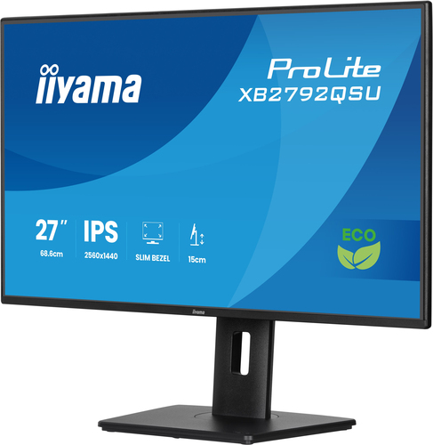 iiyama ProLite XB2792QSU-B1 27 Zoll Klasse WQHD LED-Monitor - 16:9 Format - Mattschwarz - 68,6 cm (27 Zoll) Viewable - IPS