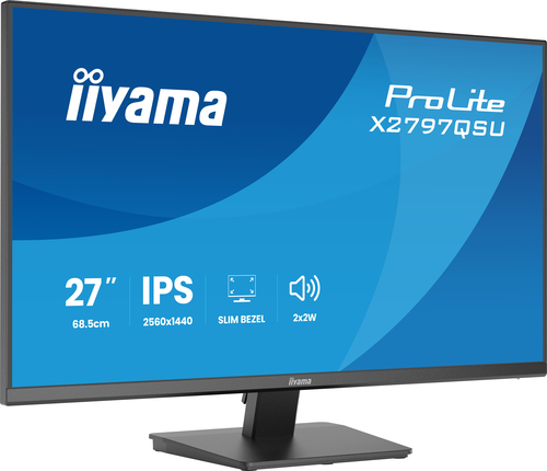 iiyama ProLite X2797QSU-B1. Display diagonal: 68.6 cm (27"), Display resolution: 2560 x 1440 pixels, HD type: Quad HD, Dis