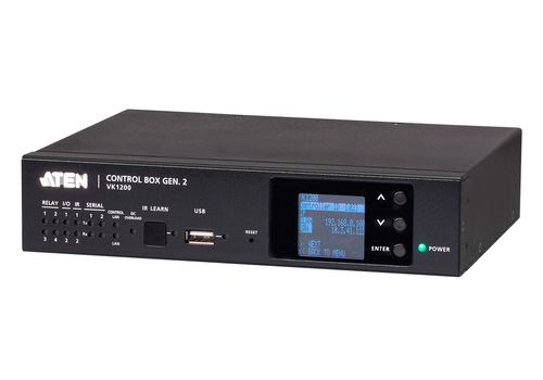 ATEN Control System - Compact Control Box Gen. 2 with Dual LAN. Product colour: Black, Display type: LCD, Display diagonal