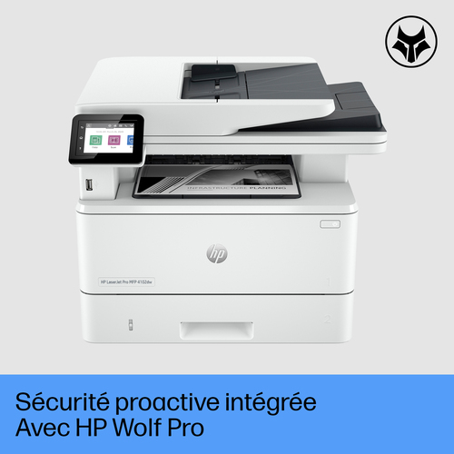 HP LaserJet Pro 4102dw Kabellos - Laser-Multifunktionsdrucker - Monochrom - Kopierer/Drucker/Scanner - 63 ppm Monodruck - 