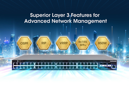 Intellinet 48 Ports Manageable Ethernet Switch - Gigabit Ethernet - 10/100/1000Base-T, 10GBase-X - 3 Layer Supported - 900