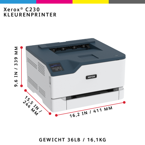 Xerox C230 A4 22ppm Wireless Duplex Printer PS3 PCL5e6 2 Trays Total 251 Sheets. Print technology: Laser, Colour. Number o