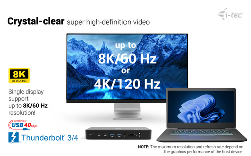 I-TEC THUNDERBOLT 5 DOCK 3X LCD M.2 SLOT 2.5 GLAN PD 140W UK