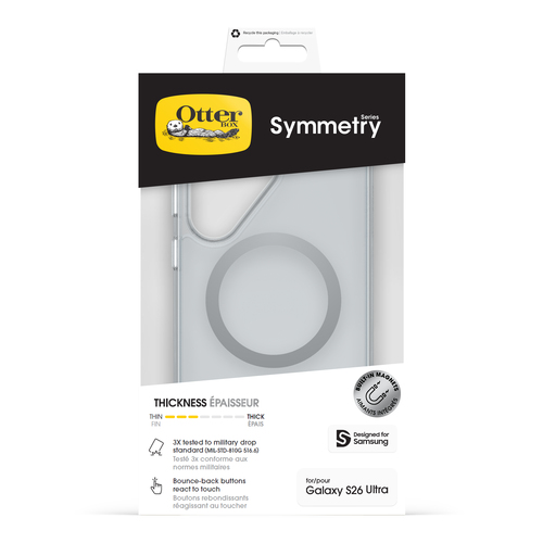 OtterBox Symmetry Clear Magnets. Tipo de mala: Capa, Compatibilidade da marca: Samsung, Compatibilidade: Galaxy S26 Ultra,